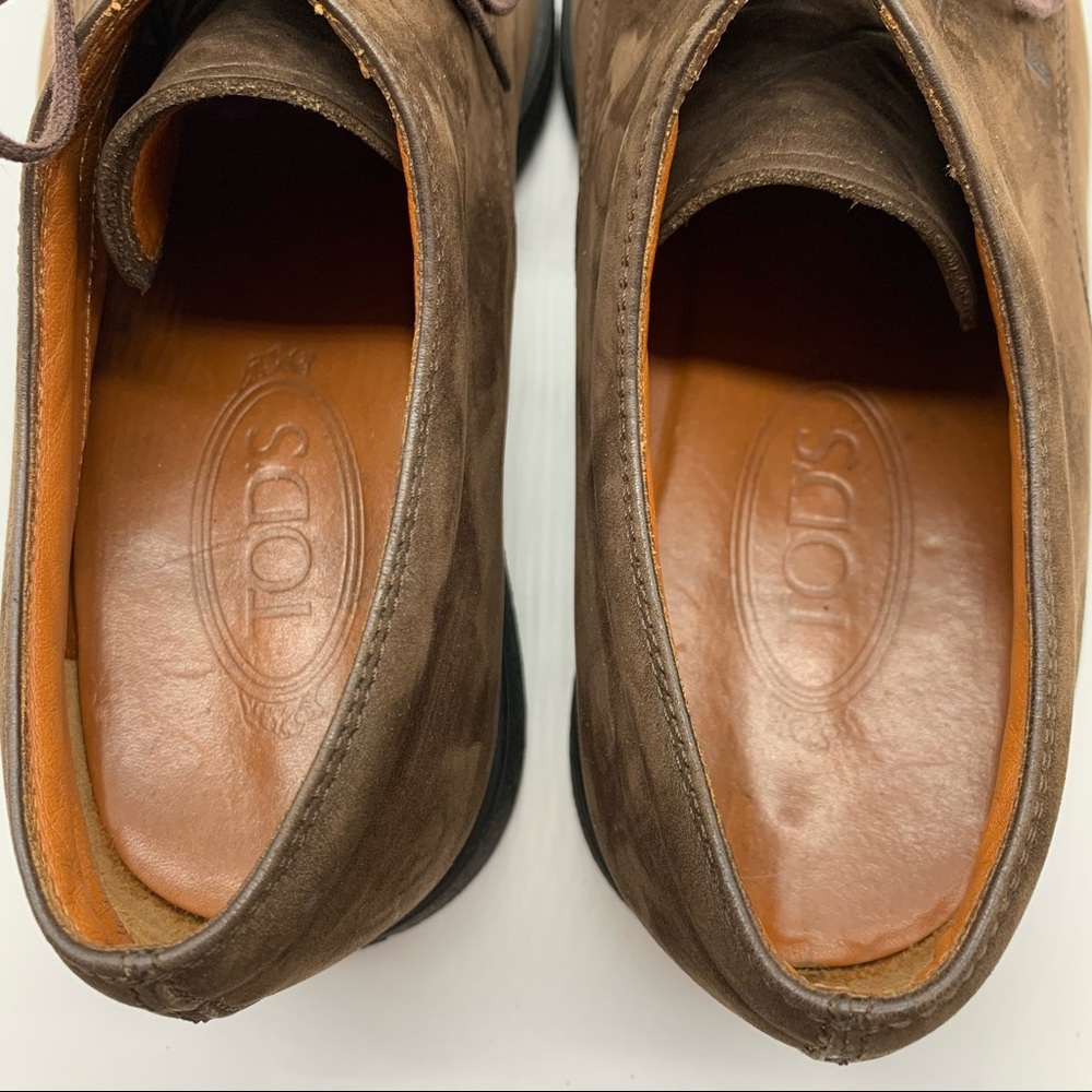 Men’s Auth Tod’s Derby Oxford Lace Up Brown Suede Lace Up Shoes Size 8 - Picture 11 of 15